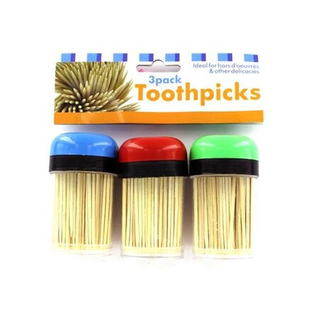 Three Toothpick Holders and toothpicks - Pack of 48